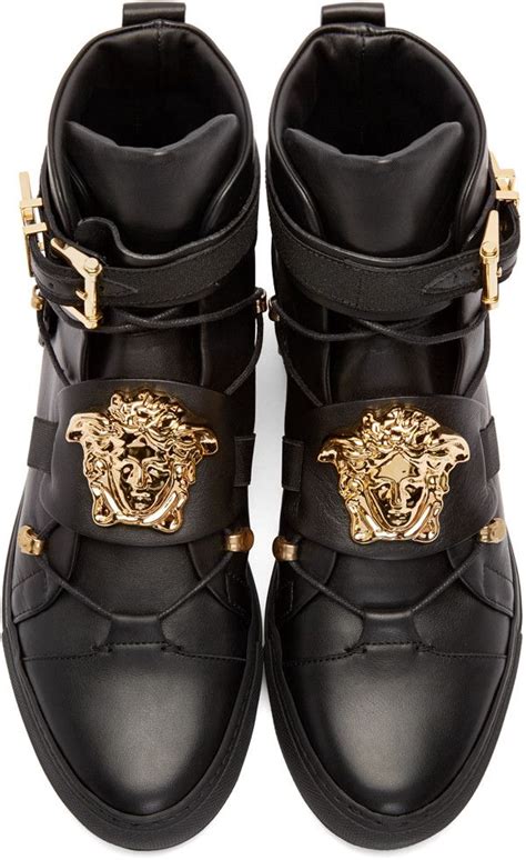 versace black high top sneakers